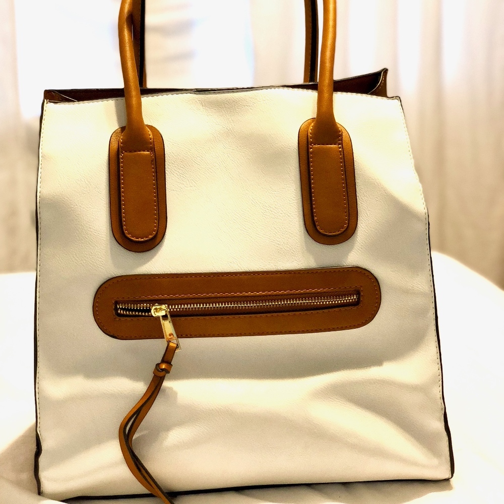 Justfab Purse Tan/White